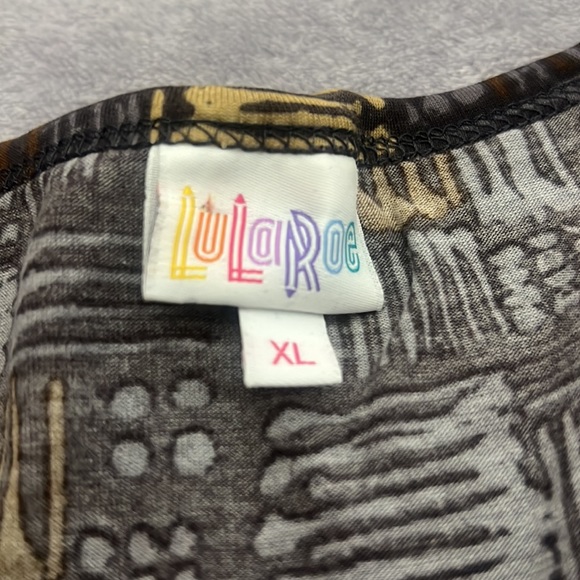 NWT LuLaRoe, Nicole style dress in gray, brown, beige. In XL size. - Picture 3 of 11